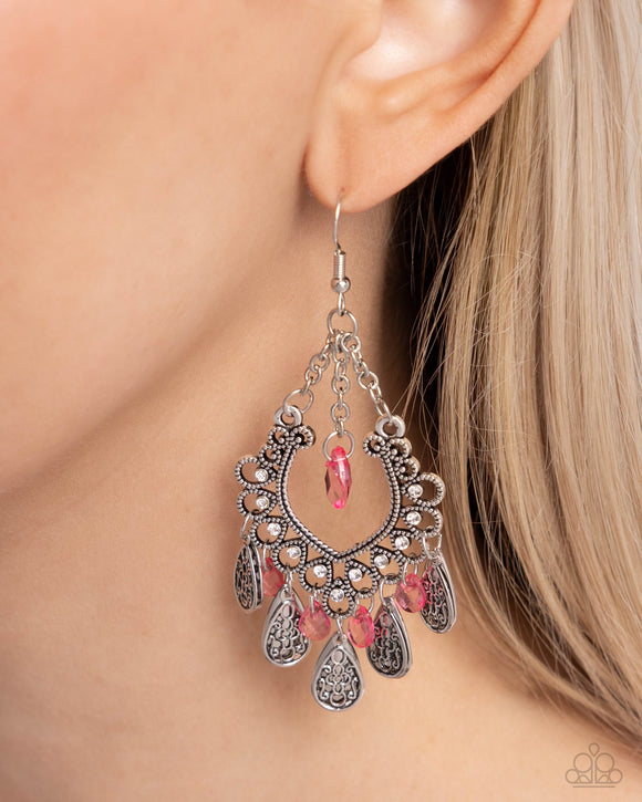 Musical Gardens - Pink Earrings - Paparazzi Accessories