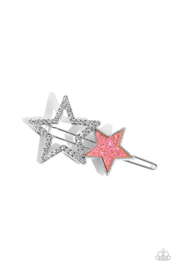 stellar-shine-pink-hair clip-paparazzi-accessories