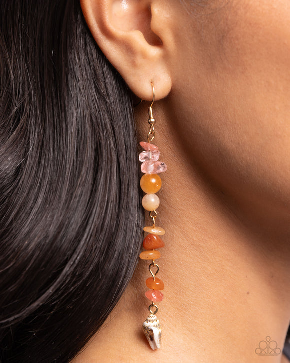 Game of STONES - Orange Earrings - Paparazzi Accessories
