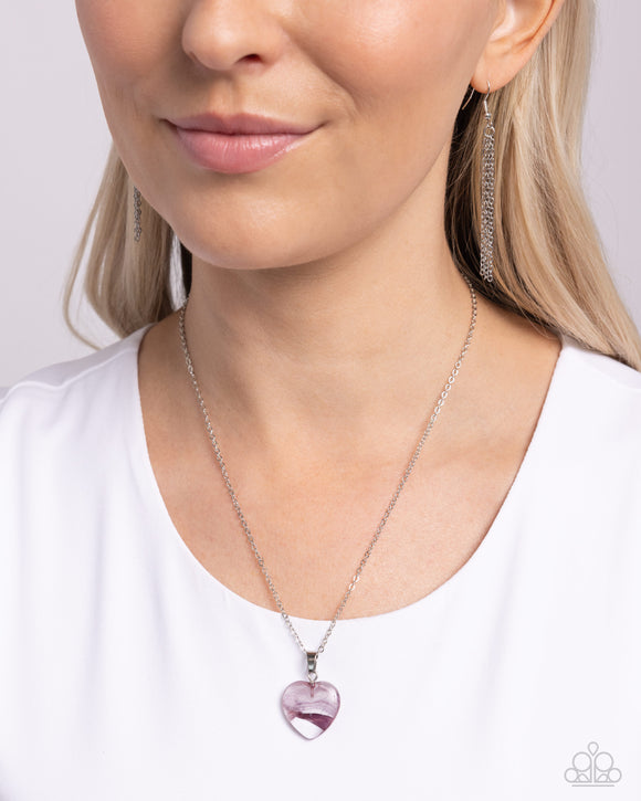 HEART Exhibition - Purple Necklace - Paparazzi Accessories