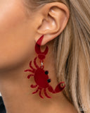Crab Couture - Red Post Earrings - Paparazzi Accessories