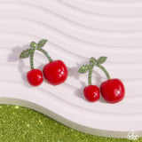 Charming Cherries - Red Post Earrings - Paparazzi Accessories