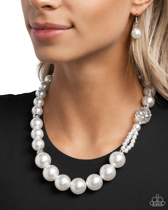 Crystal Class - White Necklace - Paparazzi Accessories