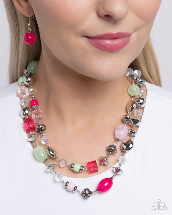 Playful Past - Pink Necklace - Paparazzi Accessories