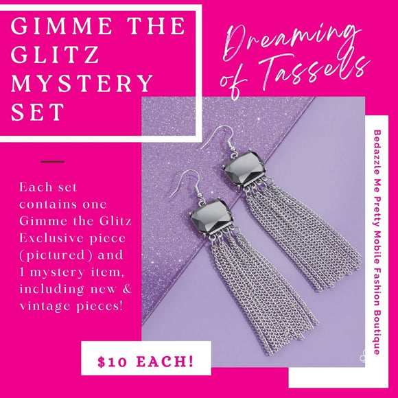 Gimme The Glitz - Dreaming of Tassels Silver Earrings - 2 Pc Mystery Set - Paparazzi Accessories