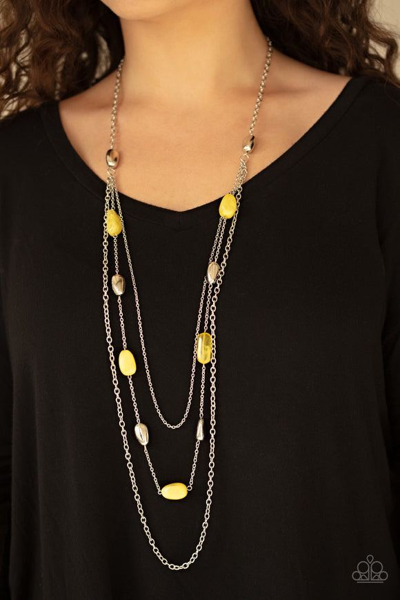 Vacay Mode - Yellow Necklace - Paparazzi Accessories