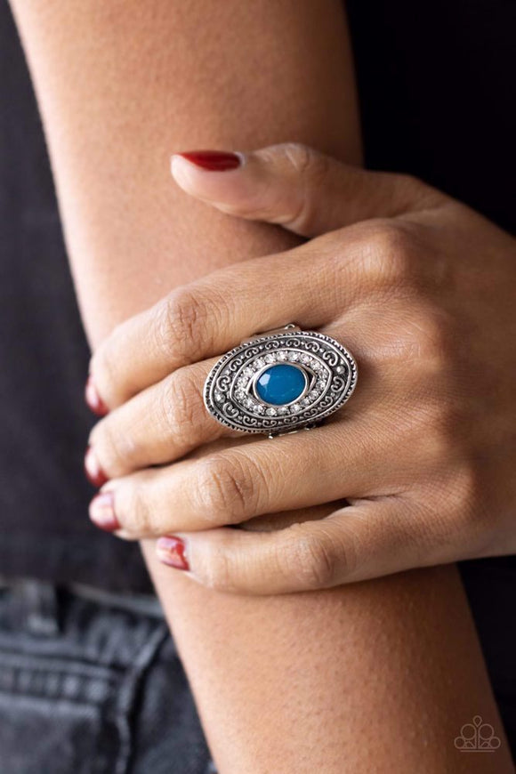 Entrancing Enchantment - Blue Ring - Paparazzi Accessories
