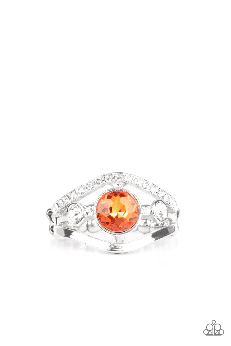 Rich With Richness Orange Ring Paparazzi Accessories Bedazzle Me