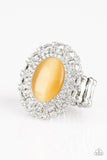 baroque-the-spell-yellow-ring-paparazzi-accessories