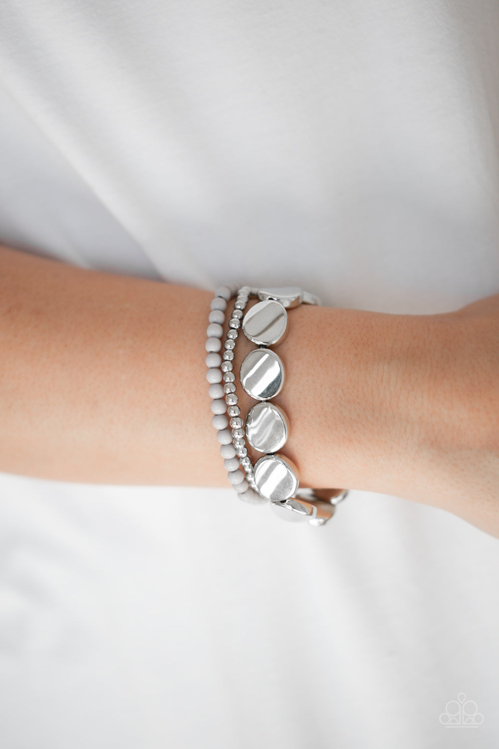 Beyond The Basics - Silver Bracelet - Paparazzi Accessories – Bedazzle Me  Pretty Mobile Fashion Boutique