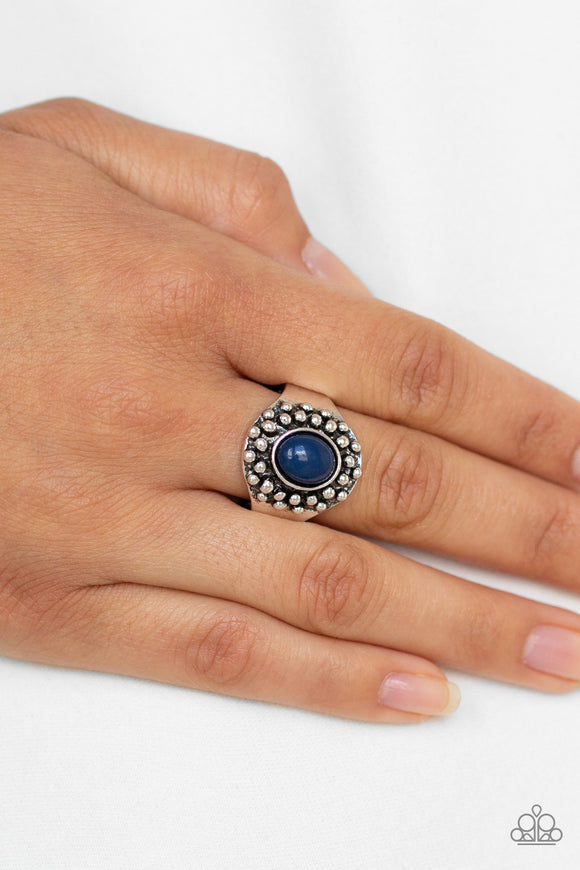 Please and Thank You - Blue Ring - Paparazzi Accessories