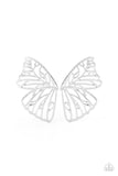 butterfly-frills-silver-post earrings-paparazzi-accessories