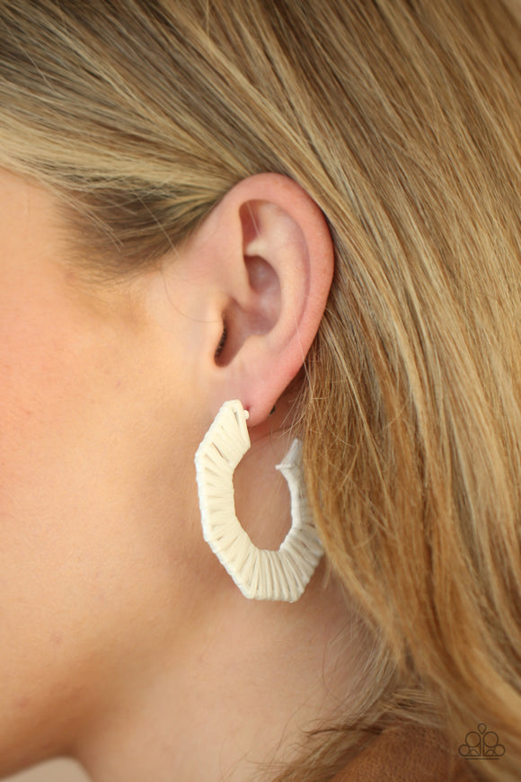 Fabulously Fiesta - White Earrings - Paparazzi Accessories