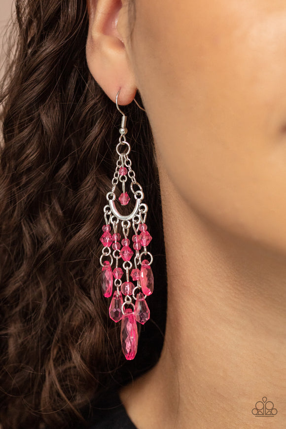 Paid Vacation - Pink Earrings - Paparazzi Accessories