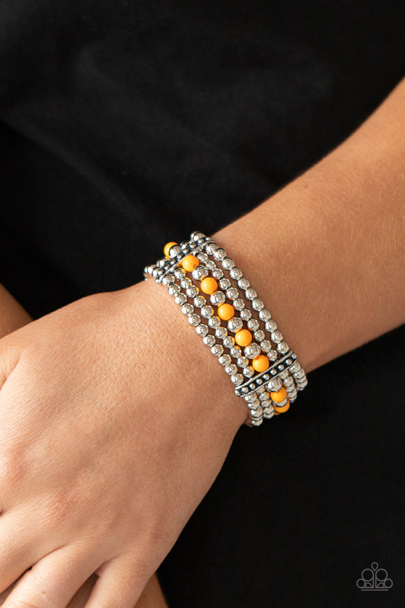 Gloss Over The Details - Orange Bracelet - Paparazzi Accessories