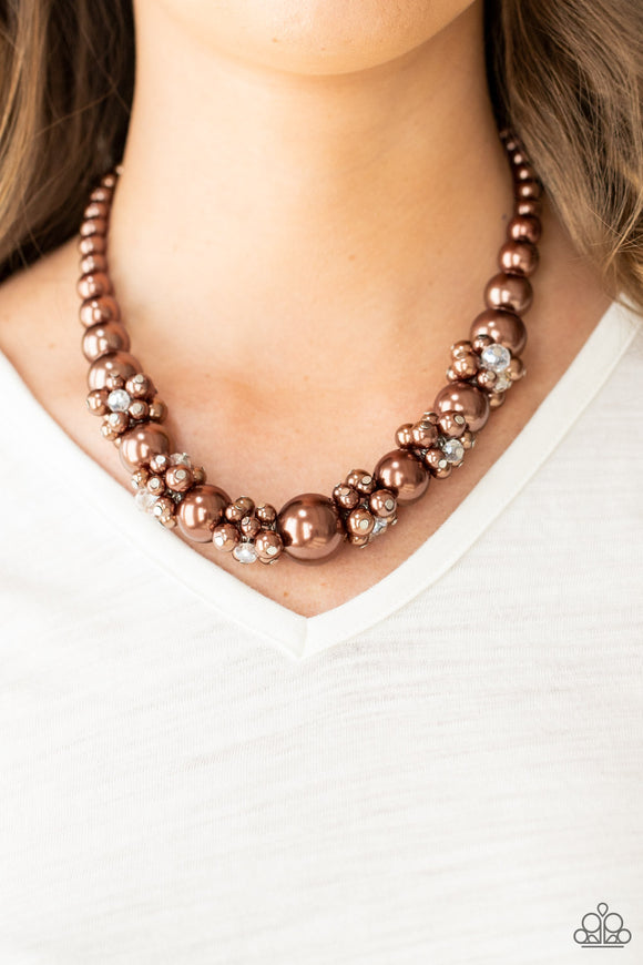 All Dolled UPSCALE - Brown Necklace - Paparazzi Accessories