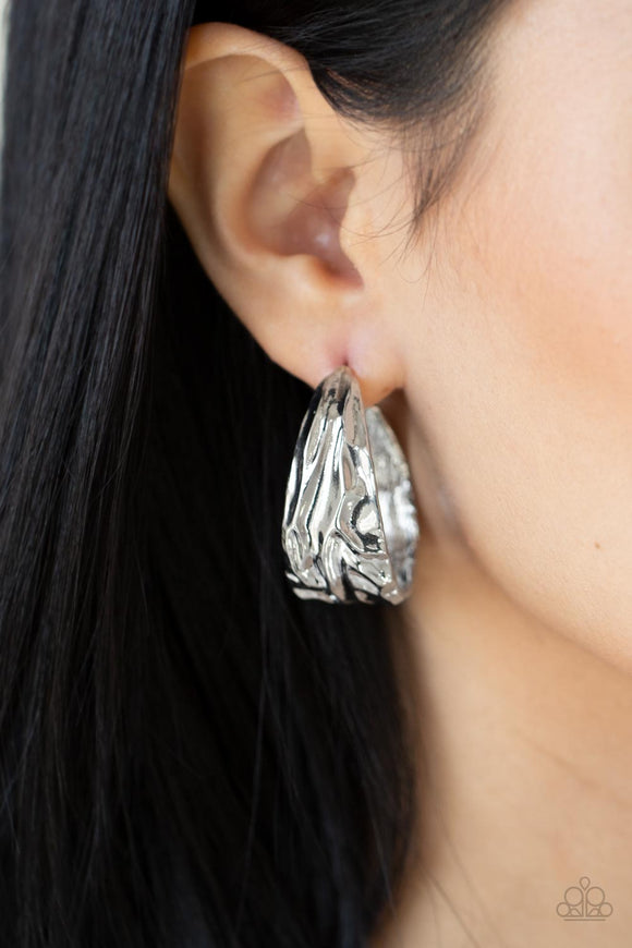 Badlands and Bellbottoms - Silver Earrings - Paparazzi Accessories