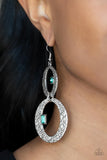 OVAL and OVAL Again - Green Earrings - Paparazzi Accessories