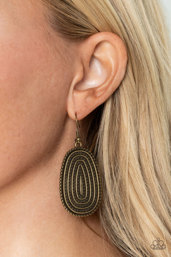 Desert Climate - Brass Earrings - Paparazzi Accessories