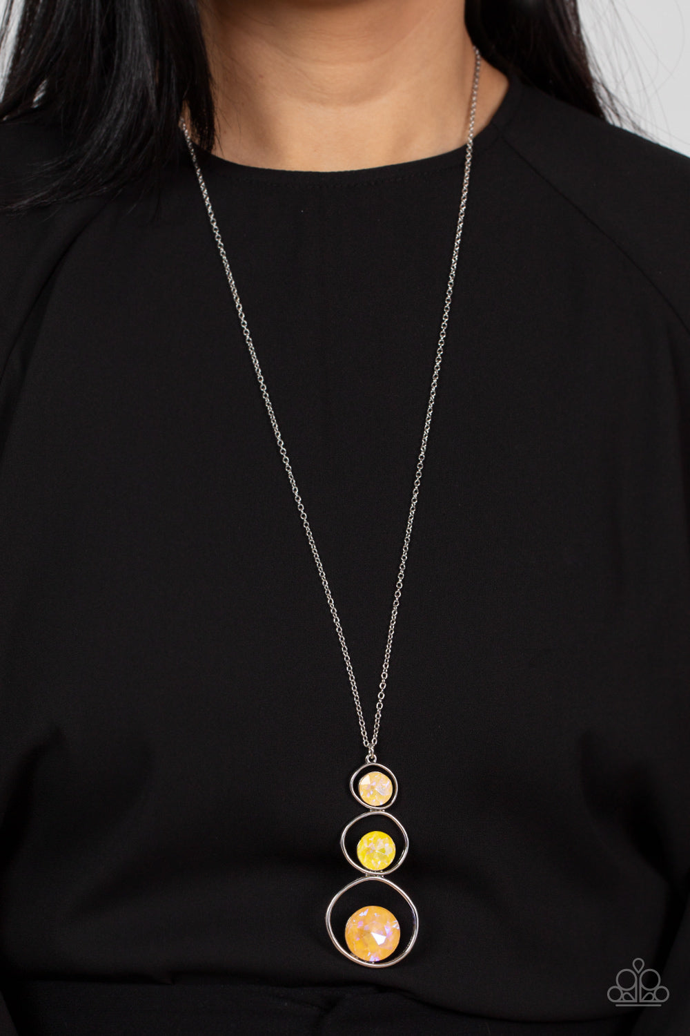 Celestial Cruise - Gold Iridescent Necklace - Paparazzi Accessories