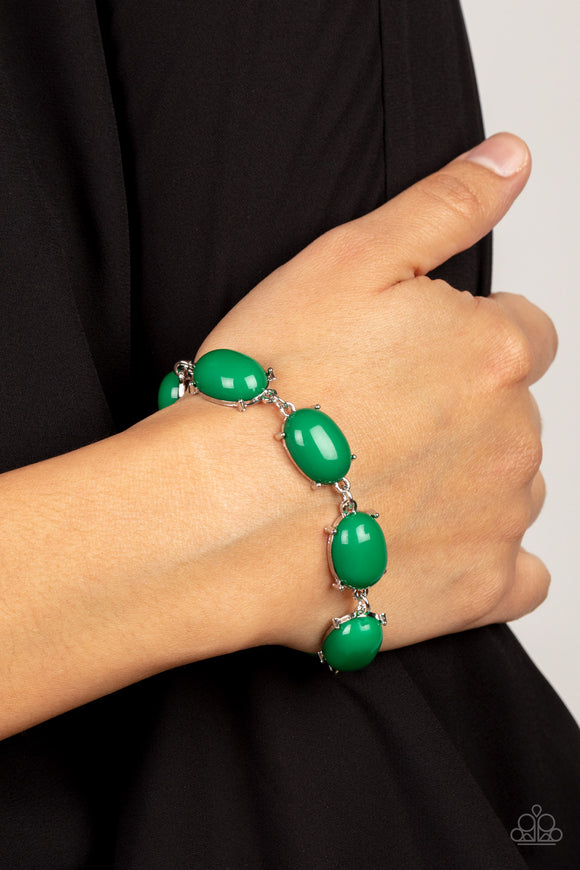 Confidently Colorful - Green Bracelet - Paparazzi Accessories