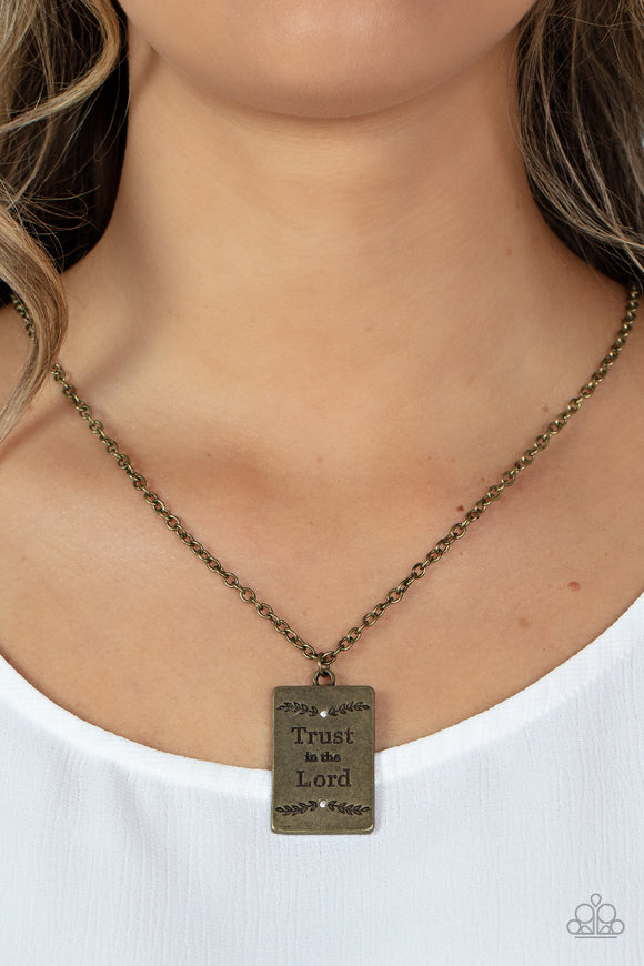 All About Trust - Brass Necklace - Paparazzi Accessories