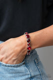 Twinkling Tease - Red Bracelet - Paparazzi Accessories