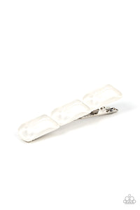 Gemstone Glimmer - White Hair Clip - Paparazzi Accessories
