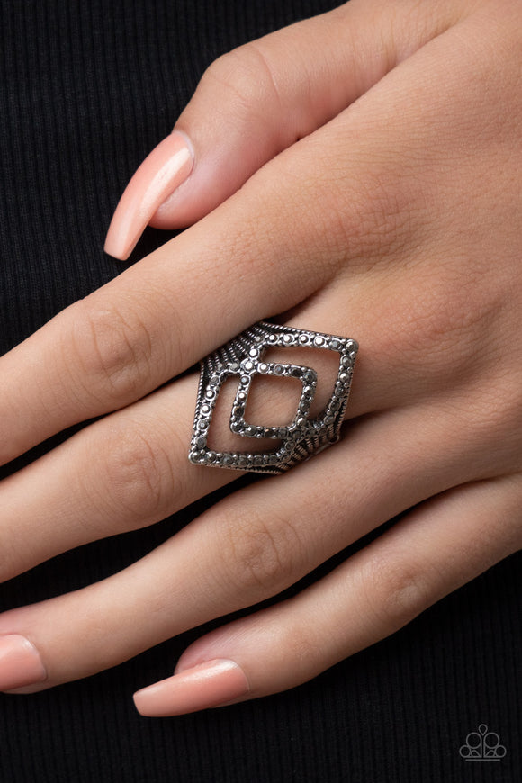 Diamond Duet - Silver Ring - Paparazzi Accessories