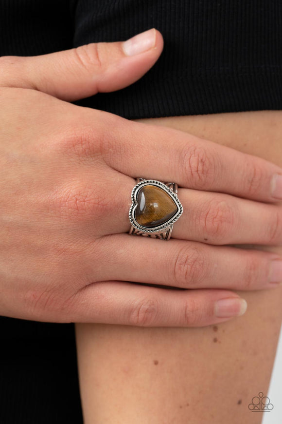 Stone Age Admirer - Brown Ring - Paparazzi Accessories