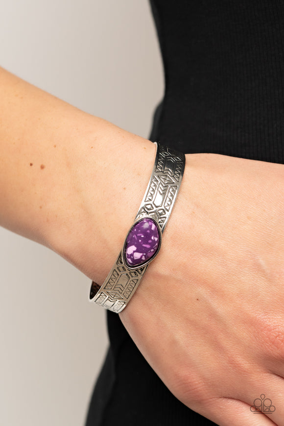 Gobi Glyphs - Purple Bracelet - Paparazzi Accessories