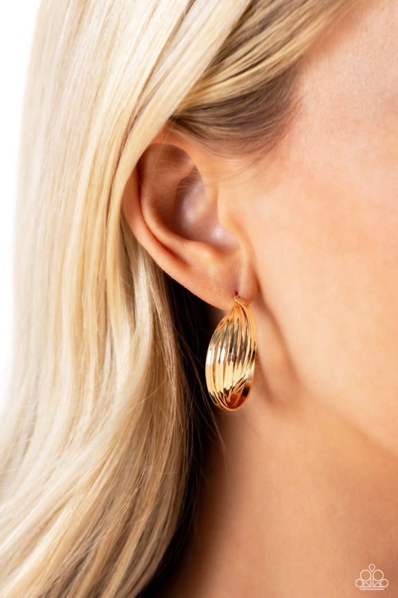 Curvy and Worthy - Gold Earrings - Paparazzi Accessories
