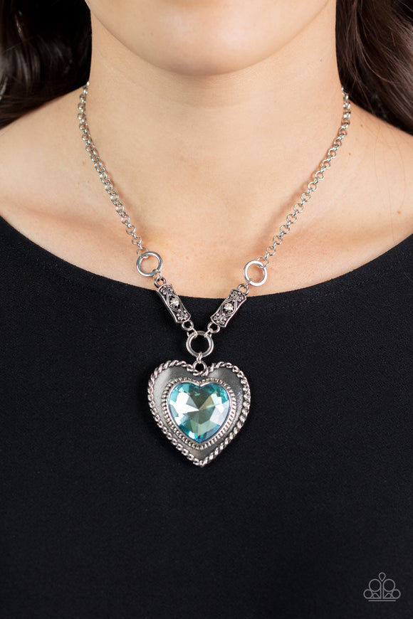 Heart Full of Fabulous - Blue Necklace - Paparazzi Accessories