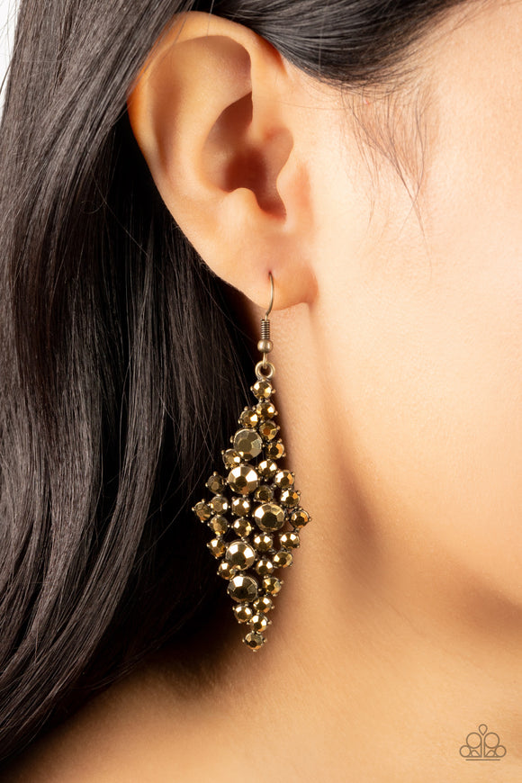 Celestial Comet - Brass Earrings - Paparazzi Accessories