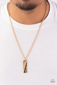 Tag Along - Gold Mens Necklace - Paparazzi Accessories
