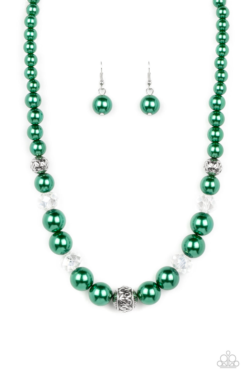 The NOBLE Prize Green Necklace Paparazzi Accessories Bedazzle Me