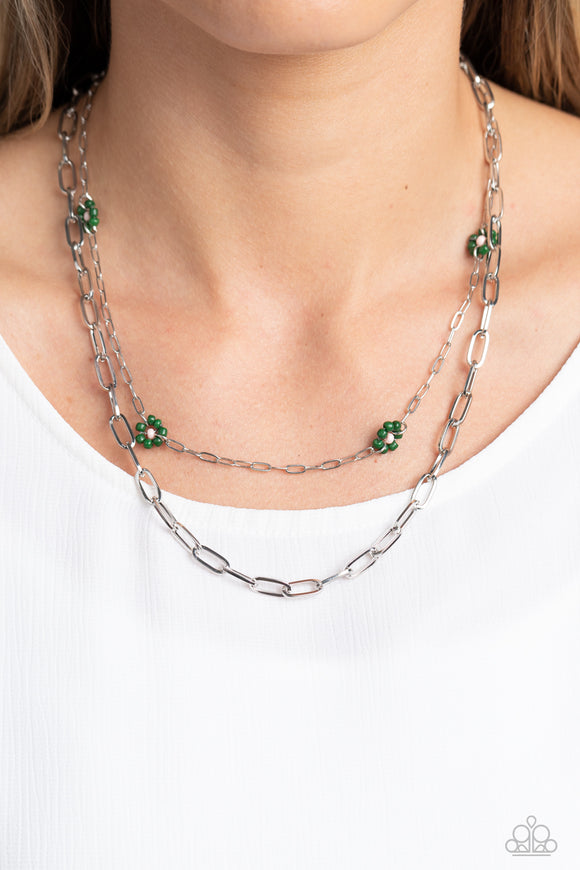 Bold Buds - Green Necklace - Paparazzi Accessories