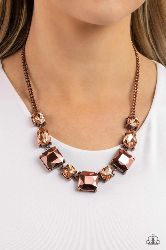 Elevated Edge - Copper Necklace - Paparazzi Accessories