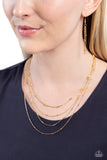 Studded Shimmer - Gold Necklace - Paparazzi Accessories