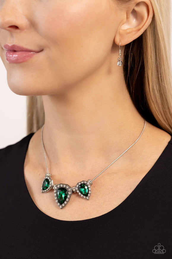Majestic Met Ball - Green Necklace - Paparazzi Accessories