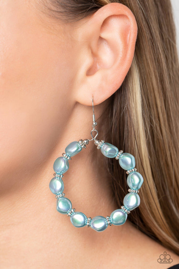 The PEARL Next Door - Blue Earrings - Paparazzi Accessories