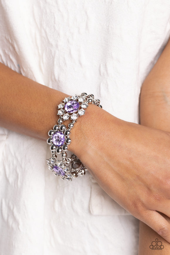 Pact of Petals - Purple Bracelet - Paparazzi Accessories
