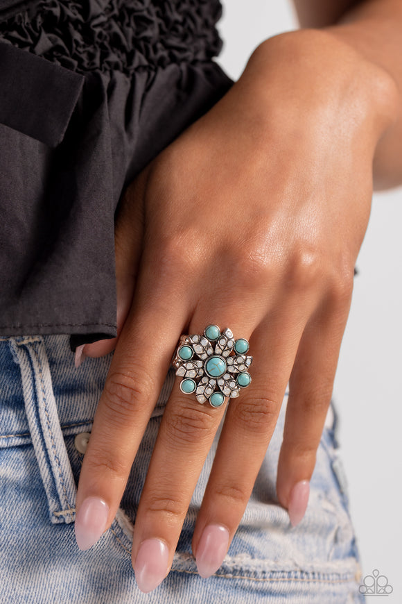 Flower of Life - Blue Ring - Paparazzi Accessories