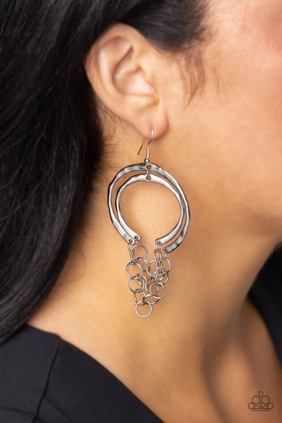 Dont Go CHAINg-ing - Silver Earrings - Paparazzi Accessories