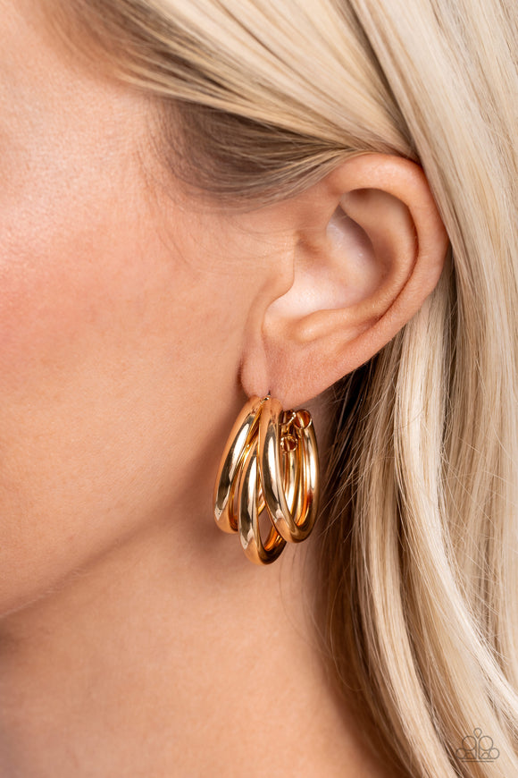 HOOP of the Day - Gold Earrings - Paparazzi Accessories