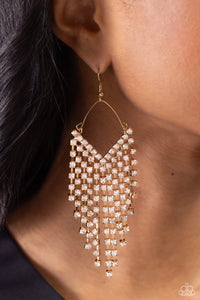 V Fallin - Gold Earrings - Paparazzi Accessories