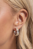 Floral Focus - White Earrings - Paparazzi Accessories