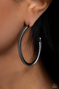 Roped in Radiance - Black Earrings - Paparazzi Accessories