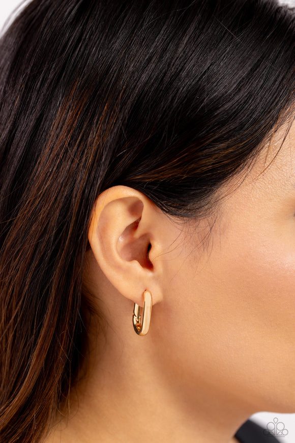 Candidate Curves - Gold Earrings - Paparazzi Accessories