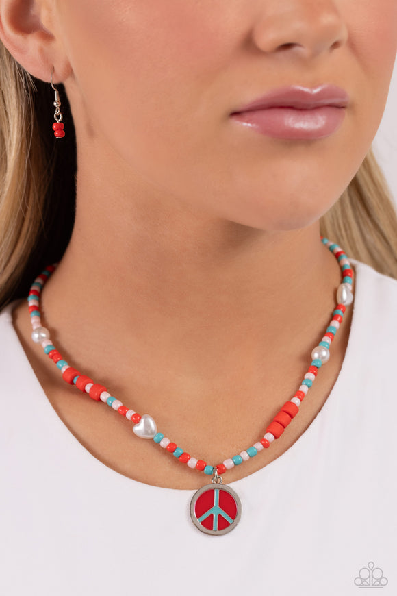 Pearly Possession - Red Necklace - Paparazzi Accessories
